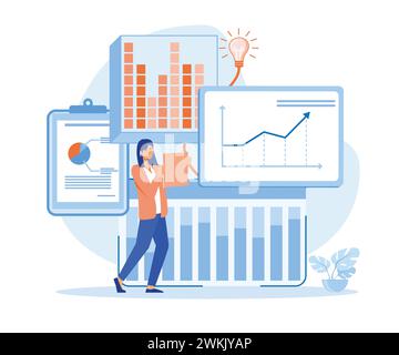 Problem solving to get results, management tools, development of corporate strategy. flat vector modern illustration Stock Vector