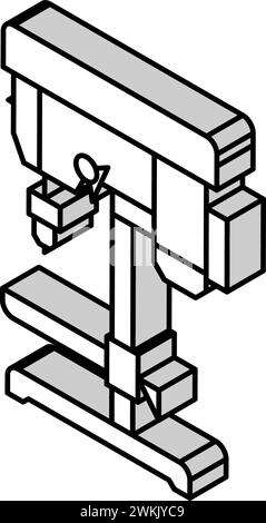 Engineering press machine icon. Isometric of Engineering press machine ...