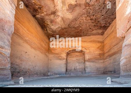 Wadi Musa, Jordan; A view of the interior of the Monastery in Petra, Jordan Stock Photo