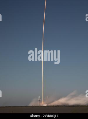 Cape Canaveral, Brevard County. 20th Feb, 2024. Liftoff & Pad Photos of SpaceX B-1067-17 carrying the Indonesia Telecommunication satellite MERAH PUTIH 2 from SLC-40 Cape Canaveral, Florida, Brevard County, USA at 3:11 PM on February 20, 2024. (Photo by Scott Schilke/Sipa USA) Credit: Sipa USA/Alamy Live News Stock Photo