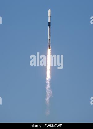 Cape Canaveral, Brevard County. 20th Feb, 2024. Liftoff & Pad Photos of SpaceX B-1067-17 carrying the Indonesia Telecommunication satellite MERAH PUTIH 2 from SLC-40 Cape Canaveral, Florida, Brevard County, USA at 3:11 PM on February 20, 2024. (Photo by Scott Schilke/Sipa USA) Credit: Sipa USA/Alamy Live News Stock Photo