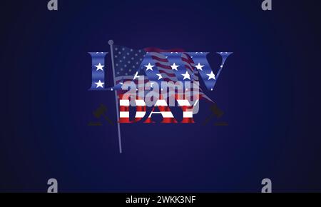 Law Day Stylish Text With Usa Flag illustration design Stock Vector