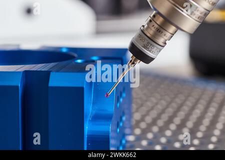 Precision Engineering and CMM Quality Control in Workshop Stock Photo