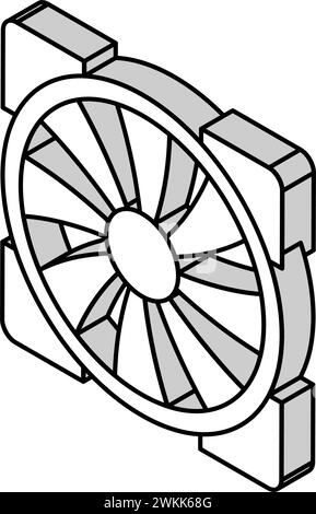 fans gaming pc line icon vector. fans gaming pc sign. isolated contour ...