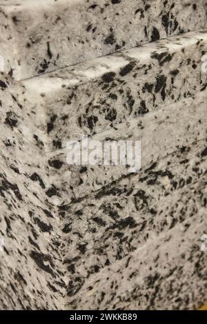 Matterss Filling Texture Close-Up with Speckled Black and White Pattern Stock Photo