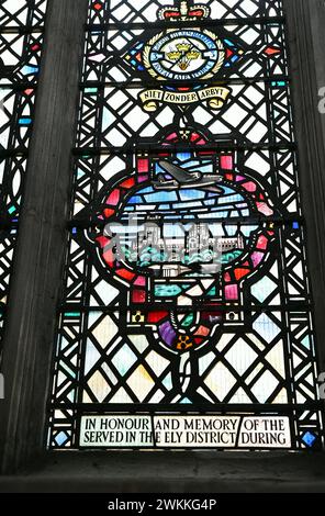 Stained glass window in Ely Cathedral (Ely, England) Stock Photo