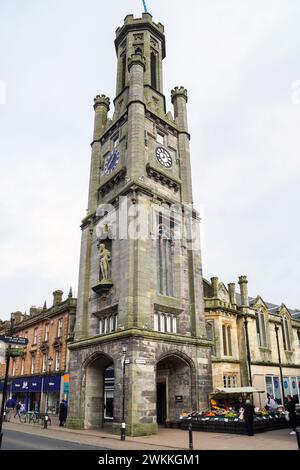 Wallace Tower, High Street, Ayr, Ayrshire, Scotland, UK. Wallace Tower is a 113ft high, neo gothic tower, built in 1823 to commemorate William Wallace Stock Photo