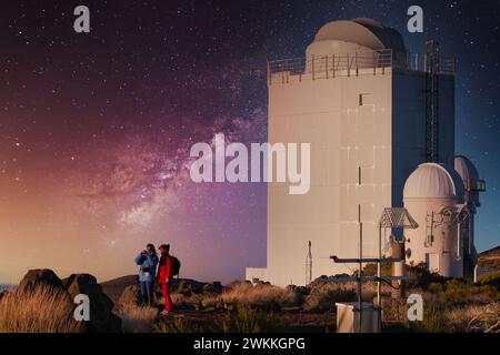 New Solar Telescope GREGOR, 'Observatorio del Teide' (OT), Astronomical Observatory, Las Cañadas del Teide National Park, Tenerife, Canary Islands, Sp Stock Photo