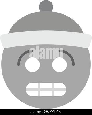 Cold freezing emoticon vector icon symbol emoji isolated on white ...