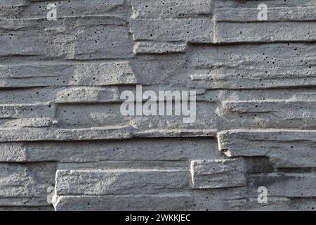 Texture of decorative white slate stone wall surface Stock Photo