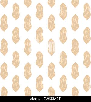 Vector seamless pattern of hand drawn doodle sketch peanut nut isolated on white background Stock Vector