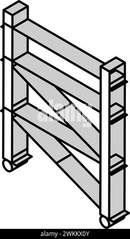 scaffolding civil engineer isometric icon vector illustration Stock Vector