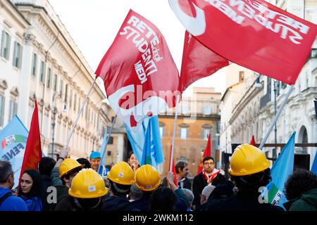 Roma, Italia. 21st Feb, 2024. Foto Cecilia Fabiano/LaPresse 21 Febbraio 2024 Roma, Italia - Cronaca - Manifestazione di CGIL e UIL per la sicurezza sul lavoro dopo il crollo di Firenze Nella foto: la manifestazione di Roma February 21, 2024 Roma, Italy - Demostration of trade unions against withe death In the photo: the demonstration Credit: LaPresse/Alamy Live News Stock Photo