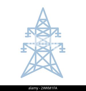Blue Electric Tower Icon Stock Vector
