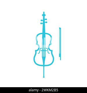 Cello. From blue icon set Stock Vector