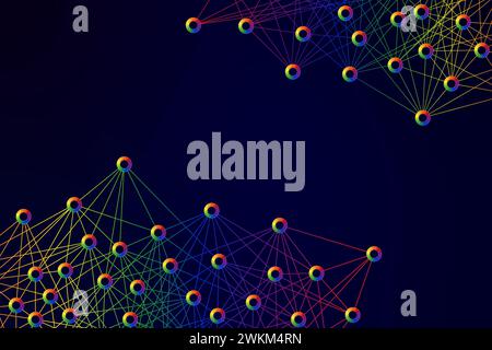 rainbow colorful network diagrams or presentation backgrounds Stock Photo