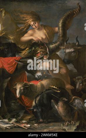 Allegory of Fortune; Salvator Rosa (Italian, 1615 - 1673); about 1658 - 1659; Oil on canvas; 200.7 × 133 cm (79 × 52 3/8 in.); 78.PA.231 Stock Photo