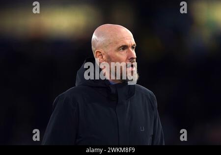 File photo dated 18-02-2024 of Erik ten Hag. Manchester United co-owner Sir Jim Ratcliffe wants to build the right structure around head coach Erik Ten Hag and said it is wrong that managers carried the can for the club's decade without a Premier League title. Issue date: Wednesday February 21, 2024. Stock Photo