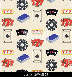 Seamless pattern background with casino icons Vector Stock Vector