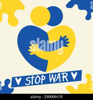 Stop the war in ukraine poster Vector Stock Vector