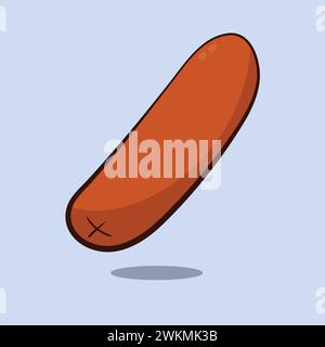 Sausage vector Icon Illustration Sausage Hot Dog Vector fast food icon Stock Vector