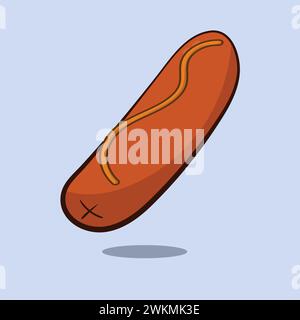 Sausage vector Icon Illustration Sausage Hot Dog Vector fast food icon Stock Vector