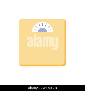 Yellow scales for weight measurement, on white isolated background. vector Stock Vector