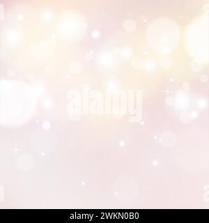 Hello spring background. Abstract blurred fresh vivid summer light delicate pink white yellow bokeh background texture with bright soft color circles. Stock Photo