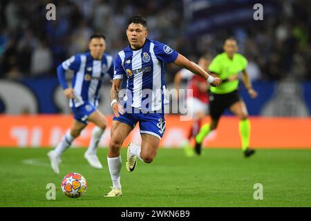 Porto, Portugal. 21st Feb, 2024. Dragao Stadium, Champions League 2023/2024, FC Porto versus Arsenal; Evanilson of FC Porto, during the round of 16, First Leg the UEFA Champions League 2023/2024 match between Fc Porto and Arsenal at Dragao Stadium in Porto on February 21. Photo: Daniel Castro/DiaEsportivo/Alamy Live News Credit: DiaEsportivo/Alamy Live News Stock Photo