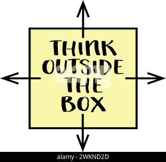 think outside the box - inspirational concept, business, education and personal development Stock Vector