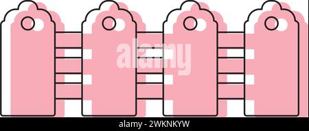 Colored wooden garden fence icon Vector Stock Vector Image & Art - Alamy