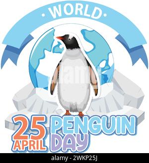 Vector graphic of a penguin for World Penguin Day Stock Vector