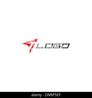 T Arrow Logo Simple and Clean Design Stock Vector