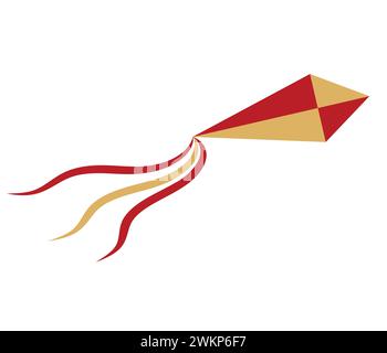 Kite. Cartoon style. Vector illustration isolated on white background. Stock Vector