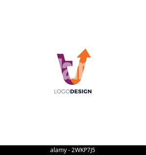 TV Logo Simple Design. VT Logo. V Arrow Logo Stock Vector