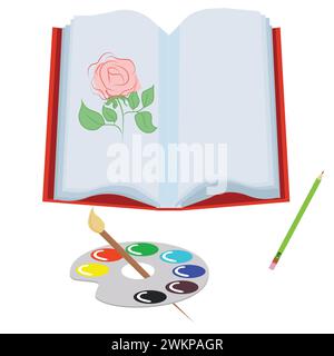 Icons for drawing lesson. Vector illustration isolated on white background. Stock Vector