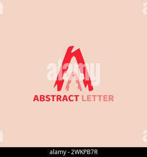 A red letter A logo that resembles a mountain. Stock Vector