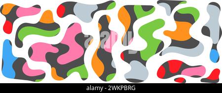 Freeform blob shapes. Abstracts amoeba shapes, freeform organic elements. Stock Vector