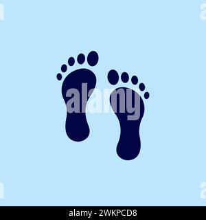 footprints logo. social Distancing. foot people vector Stock Vector