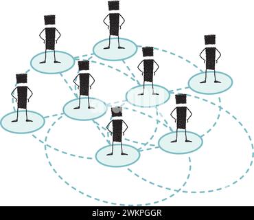 Illustration of an organization of human resources. Stock Vector
