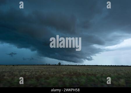 Severe weather event in the Australian Outback, near Cunnamulla, Queensland, QLD, Australia Stock Photo
