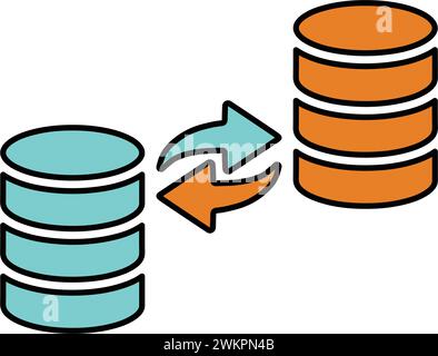 Data transaction icon. Simple vector illustration for web, print files, graphic or commercial purposes. Stock Vector