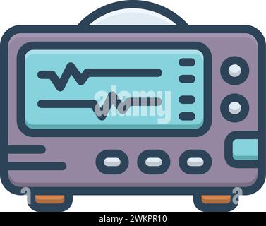 Icon for monitor,atrial fibrillation Stock Vector