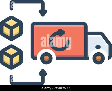 Icon for reverse logistics,reverse Stock Vector
