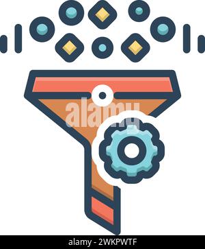 Icon for filtering,data filter Stock Vector