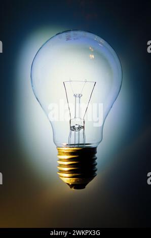 closeup of an old tungsten light bulb Stock Photo