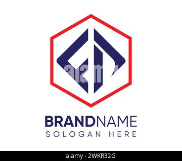 F D logo design vector template Stock Vector