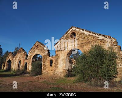 Edificios del antiguo complejo minero de la Mina São Domingos, ubicado en la parroquia de Corte do Pinto, en el municipio de Mértola. Portugal Stock Photo