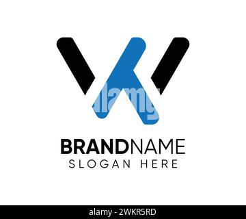 T W logo design vector template Stock Vector