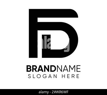 F D logo design vector template Stock Vector